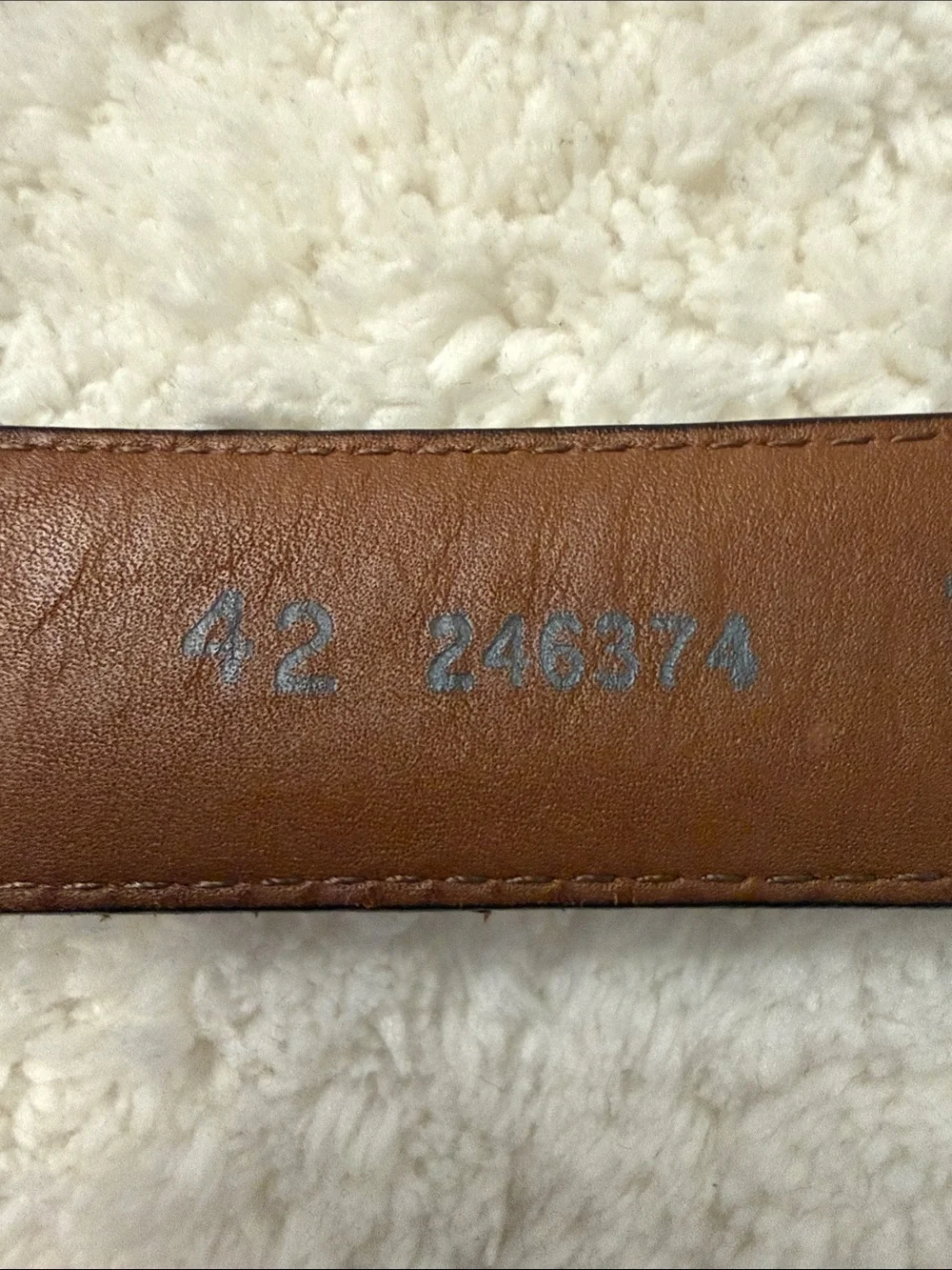 L.L. Bean Men’s Full Grain Leather Belt Size 42 Made in USA Brass Buckle